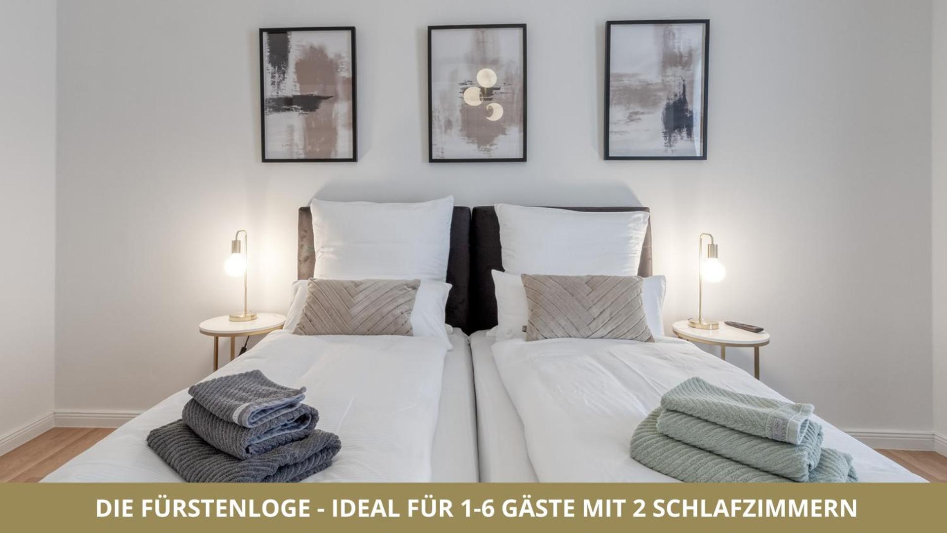 Neu Fewo Fuerstenloge 1-6 Pers Hinter Dem Markgraeflichen Opernhaus - 2 Schlafzimmer Mit Boxspringbetten 4 Einzel Oder 2 Doppelbetten, Balkon Und Einbaukueche, Barrierearm ไบรอยท์ ภายนอก รูปภาพ