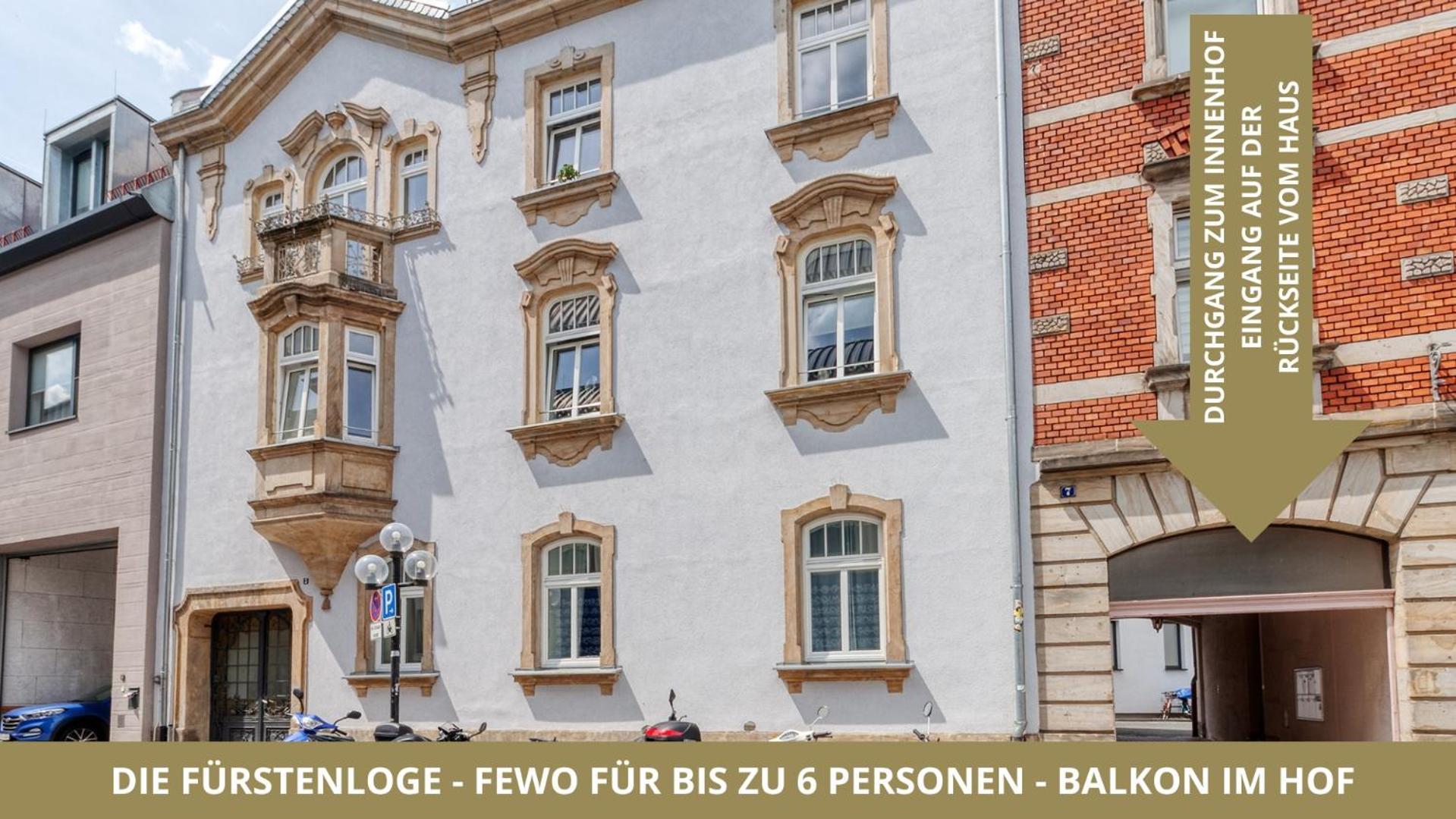 Neu Fewo Fuerstenloge 1-6 Pers Hinter Dem Markgraeflichen Opernhaus - 2 Schlafzimmer Mit Boxspringbetten 4 Einzel Oder 2 Doppelbetten, Balkon Und Einbaukueche, Barrierearm ไบรอยท์ ภายนอก รูปภาพ