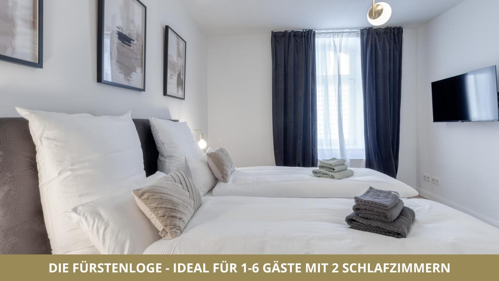 Neu Fewo Fuerstenloge 1-6 Pers Hinter Dem Markgraeflichen Opernhaus - 2 Schlafzimmer Mit Boxspringbetten 4 Einzel Oder 2 Doppelbetten, Balkon Und Einbaukueche, Barrierearm ไบรอยท์ ภายนอก รูปภาพ